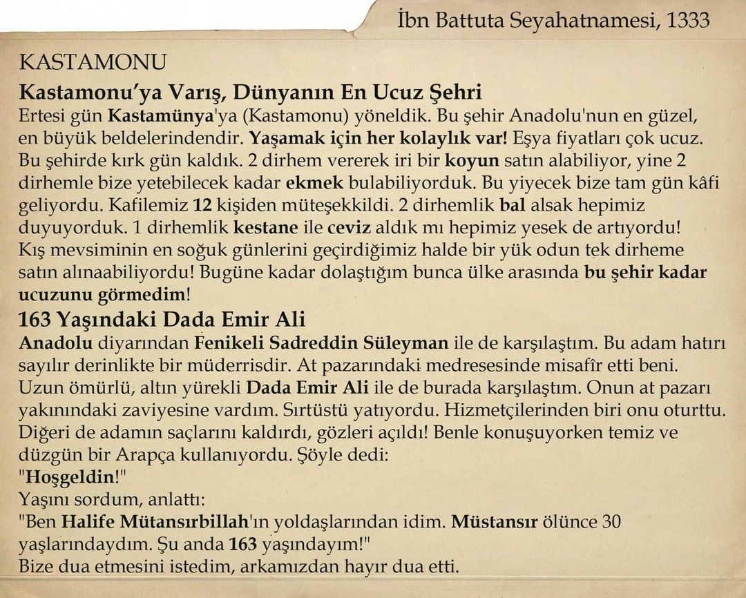 İbn Battuta Seyahatnamesi, 1333
(Kastamonu'ya Varış, Dünyanın En Ucuz Şehri, 163...
