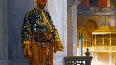 Ottoman soldier praying at Hagia Sophia, Istanbul