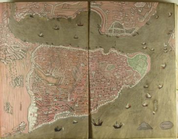 16.yy sonunda sur içi İstanbul, Eyüp, Galata ve çevresi.