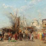 A market near the Nusretiye mosque in Tophane, Istanbul, 1870.

Nusretiye Camii ...