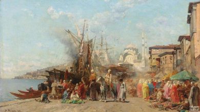 A market near the Nusretiye mosque in Tophane, Istanbul, 1870.

Nusretiye Camii ...