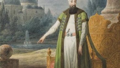 A portrait of "Veli" Sultan Abdülhamid I standing in front of his throne. Reign:...