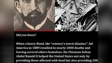 "ABD'de yüzyılın en büyük sel felaketi" sirasinda Osmanli Padisahi Sultan Abdülh...