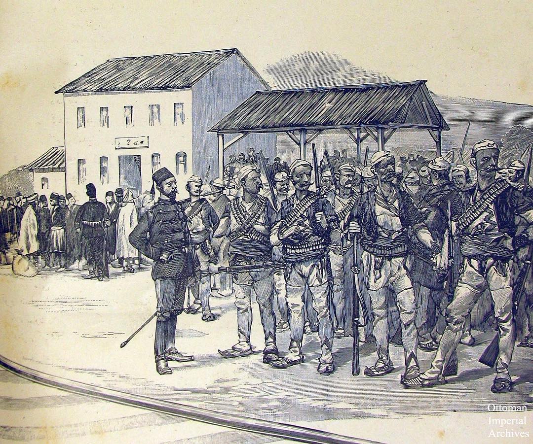 Albanian volunteers taking part in the Ottoman-Greek War, 1896.

Osmanlı-Yunan H...