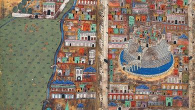 An Ottoman miniature from the 1500's of  Syria, drawn by Ottoman polymath Matrak...