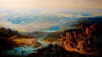 An aerial view of the Suez Canal, Ottoman Egypt, 1864.
Süveyş Kanalının havadan ...