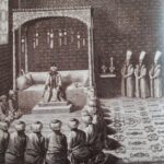 Arz Odası'nda yapılan dini bir merasime I. Abdülhamid'in Veliaht Şehzade Selim,