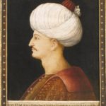 Bellini ekolünde yapılmış Kanuni Sultan Süleyman portresi.