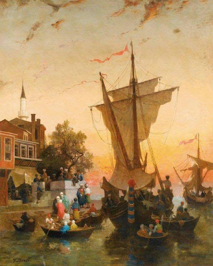 Boğazda, Osmanlı dönemi Istanbul, 1800'ler.
On the Bosphorus, Ottoman Istanbul, ...