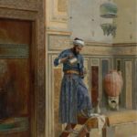 Camide kandilci, Kahire, Osmanlı dönemi Mısır, 1900.
Lighting lamps in the mosqu...