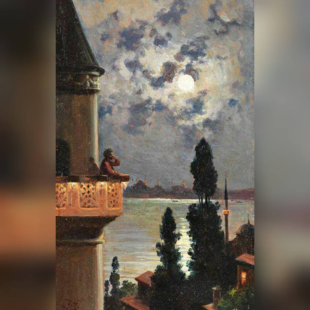 Cihangir'de ezan vakti, Istanbul, 1800'ler.
Adhan time at the Cihangir neighbour...