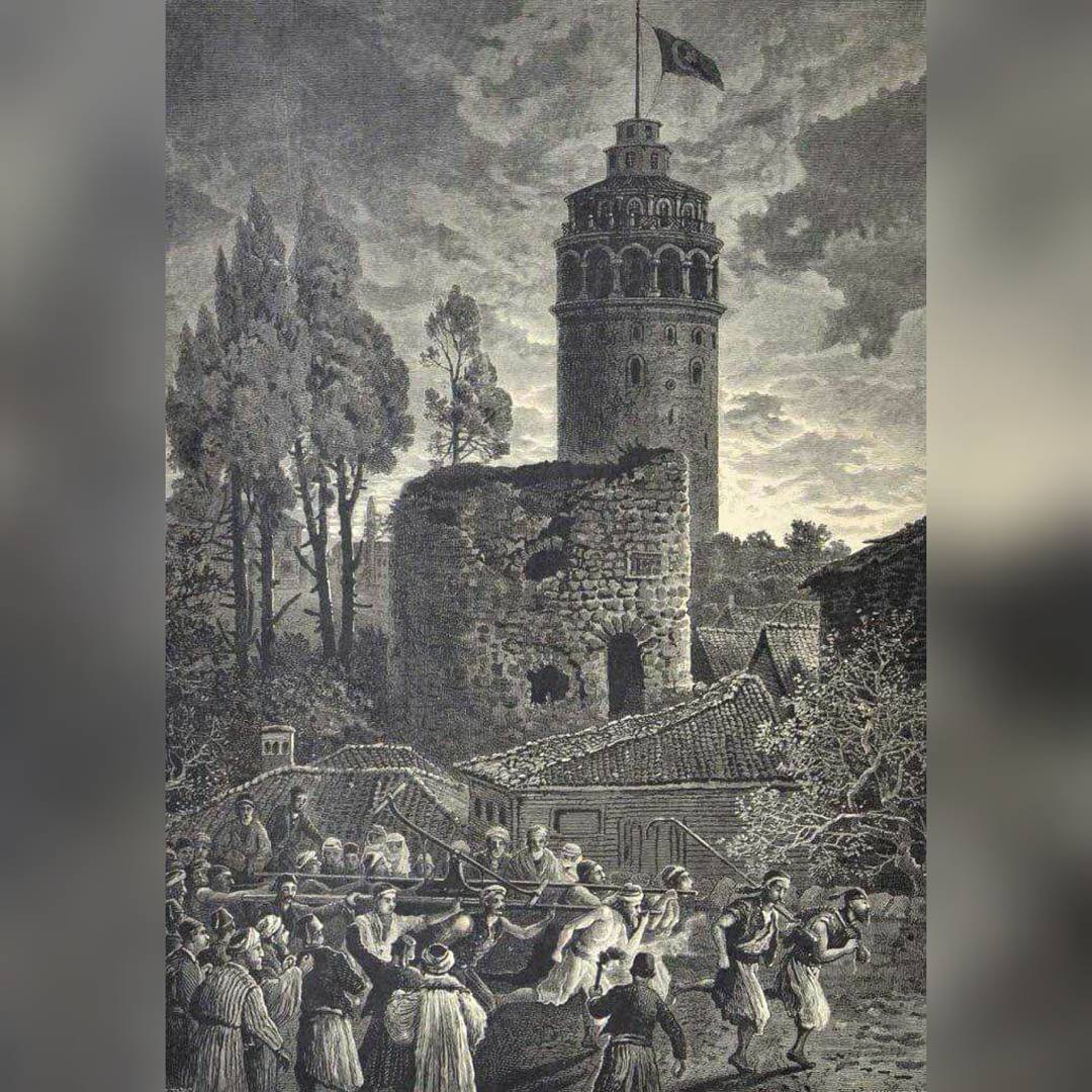 Galata'da Tulumbacılar, Istanbul, 1800'ler.
Firemen at Galata, Istanbul, 1800's....