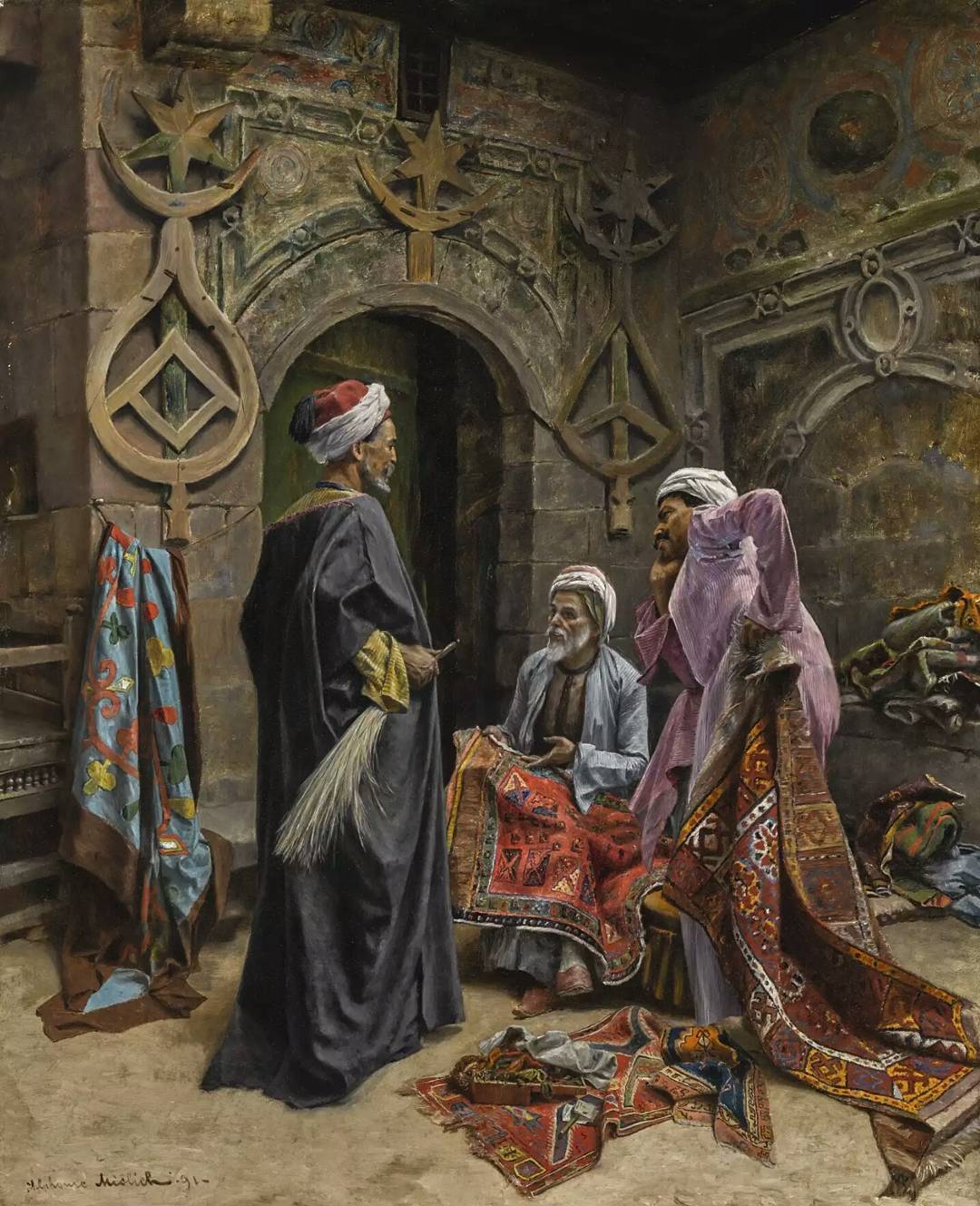 Halı pazarı, Kahire, Osmanlı dönemi Mısır, 1800'ler.
Carpet market, Cairo, Ottom...