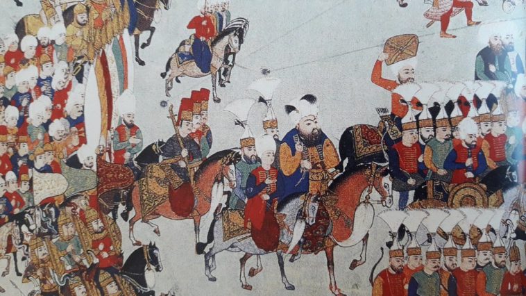 III. Mehmed, 24-26 Ekim 1596 Haçova Meydan Muharebesinde, sağında Darüssaade Ağa