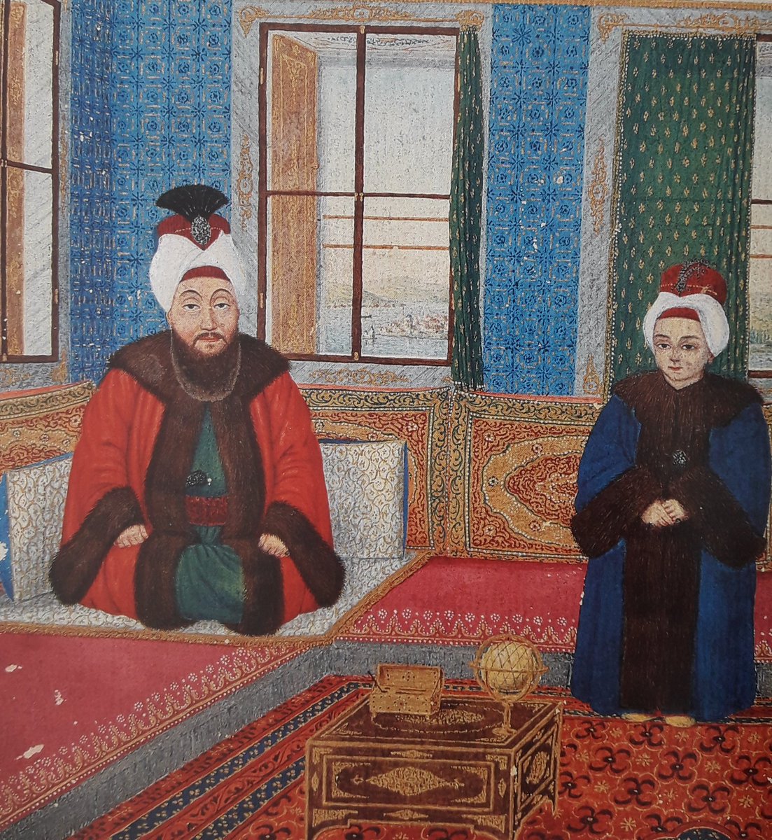 III. Mustafa ve 12 yaşındaki oğlu Şehzade [III.] Selim. 3.Mustafa, eşref saatind