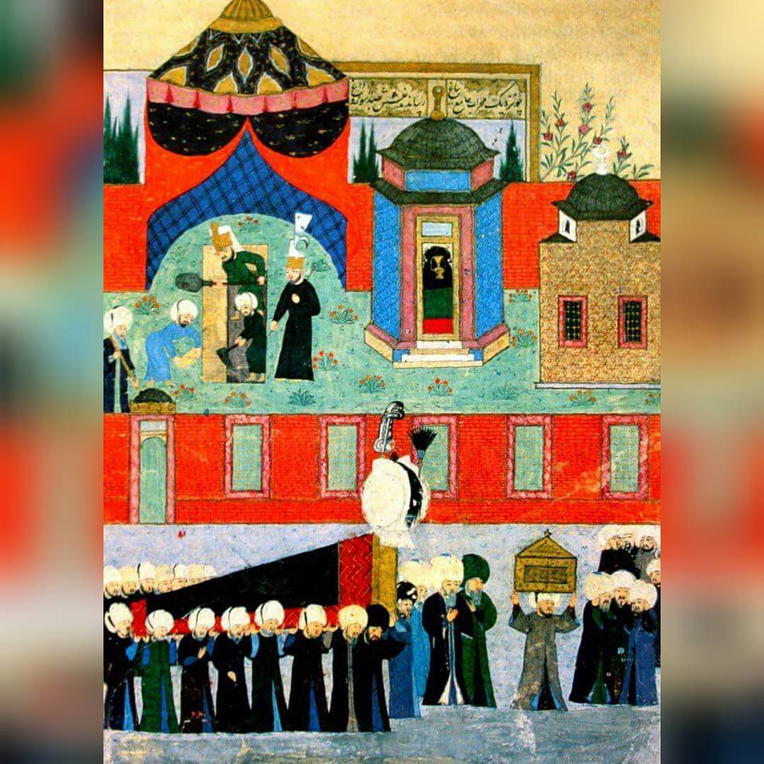 Kanuni Sultan Süleyman'ın cenaze töreni, Osmanlı dönemi Istanbul, 1566.
A miniat...