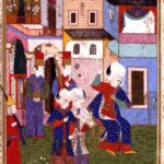 Kanuni Sultan Süleyman'ın, okla domuz avının nasıl yapılması gerektiğini şehzade