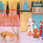 Kanuni Sultan Süleyman'ın, şehzadeye, geyik avlamasını öğretmesi.