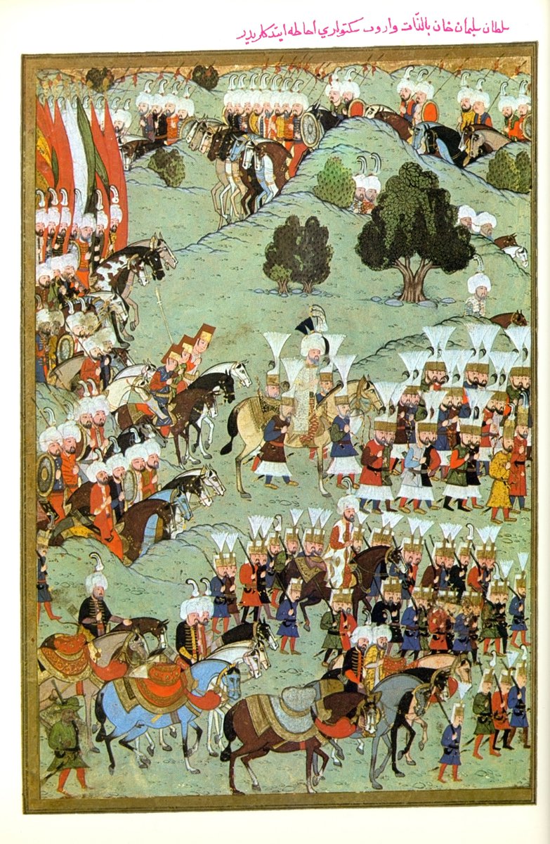 Kanuni'nin Sigetvar Seferine çıkışı. Arkasında Silahdar ve İbrikdar Ağalar, yanı