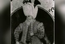 Kanunî Sultan Süleyman Han'ın minyatürü, 1800'ler.
An Ottoman miniature of Kanun...