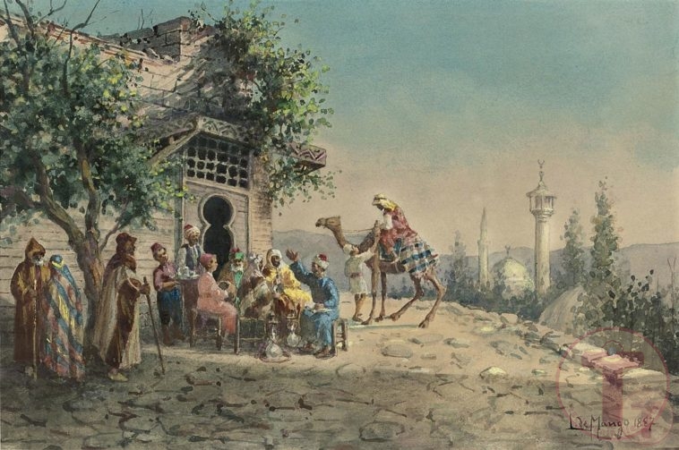 19. Yüzyılda Camiden Önce Toplanan Bir Arap
