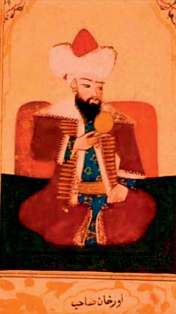Orhan Gazi'nin elinde Kızılelma tasvir edilmesi.
[Sultan I. Ahmed Albümü, TSMK,