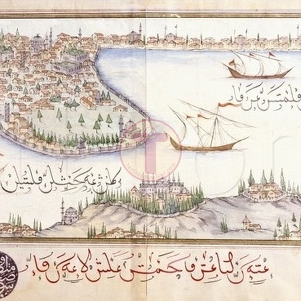 Osmanlı minyatürü, 1600'ler. An Ottoman miniature, Istanbul, 1600's....