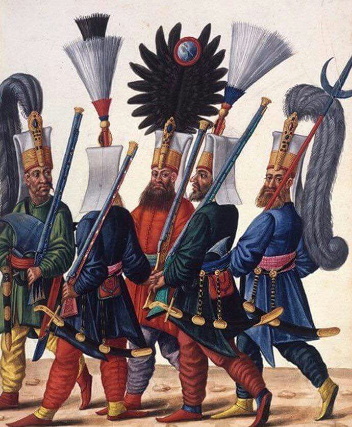 Osmanlı Yeniçeri askerleri, 1500'ler.
Ottoman elite Janissary soldiers, 1500's.
...