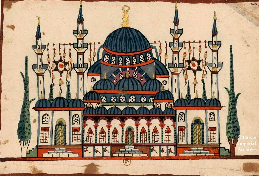 Osmanlı dönemi Ayasofya camii, Istanbul, 1600'ler.
View of Ayasofya mosque, Otto...