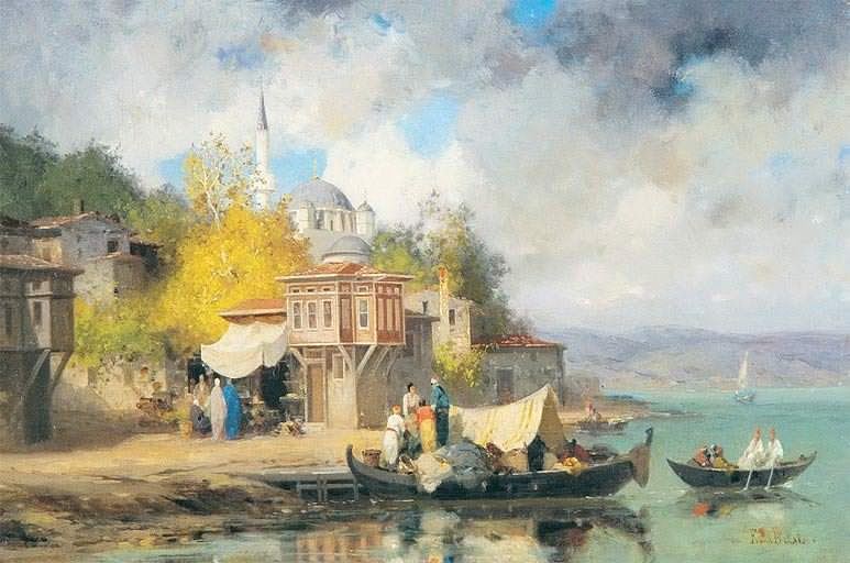Osmanlı dönemi Istanbul,1800'ler.
Ressam:FabiusGermainBrest

Ottoman Istanbul, 1...