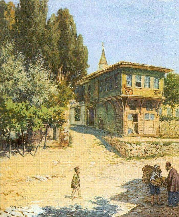 Osmanlı dönemi Üsküdar'da bir sokak, 1900'ler.
A street in Üsküdar, Ottoman Ista...