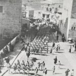Ottoman soldiers marching through the Streets of  at the beginning of WWI, Pales...