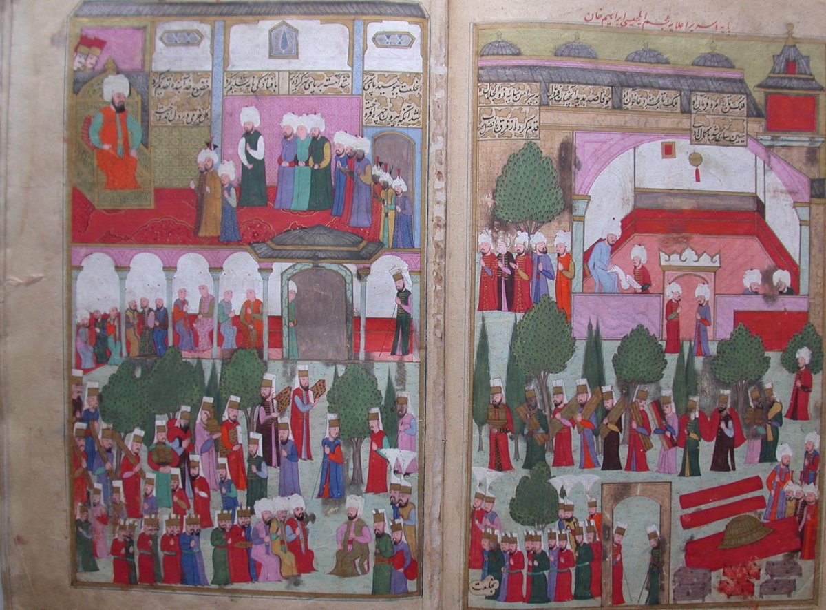 Safevi elçisi İbrahim Han'ın III. Murad'ın huzuruna çıkıp name sunması ve Divan-