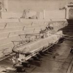 The French submarine ''Turquoise'' captured by the Ottomans seen here in dry doc...