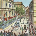 The inauguration of the Ottoman Bank in Salonica (Thessaloniki, Greece), 1890's....