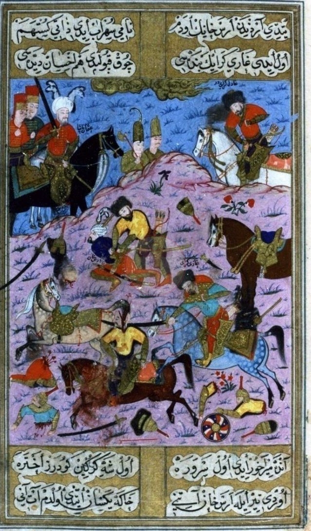 Özdemiroğlu Osman Paşa'nın [sol üst] Safevi komutanı Aras Han ile yaptığı ve zor